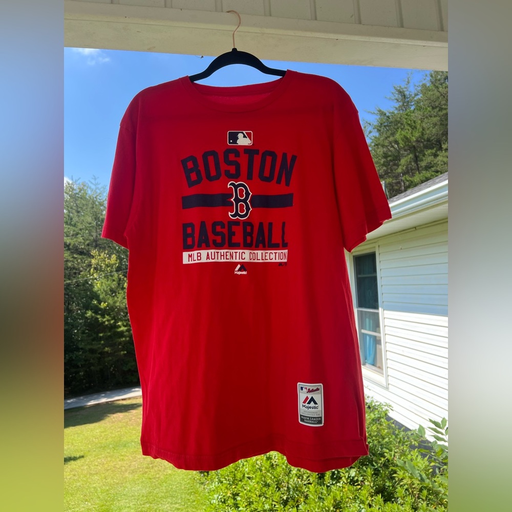 Majestic Red Boston Baseball Tee